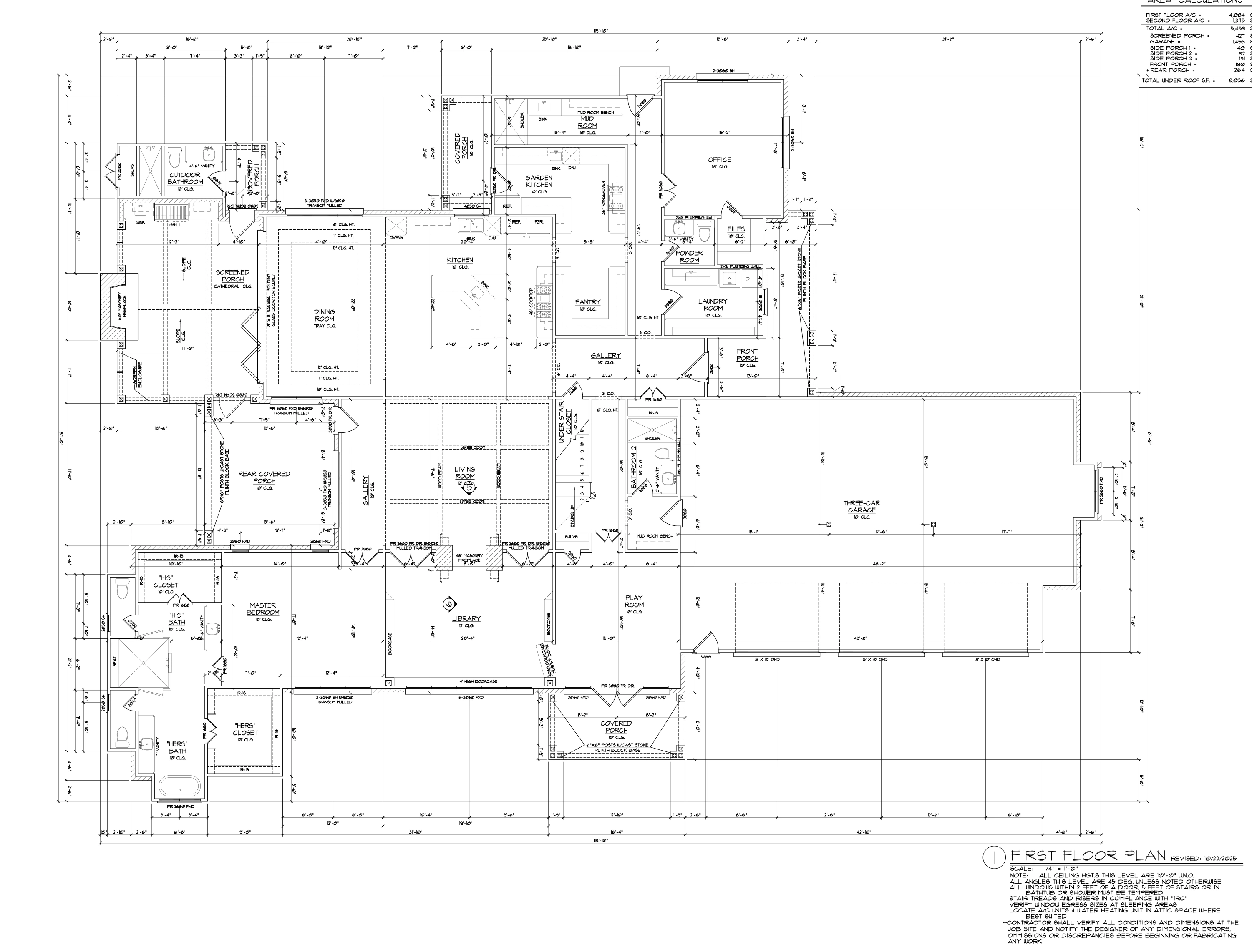 First-floor plan showing indoor and outdoor living spaces